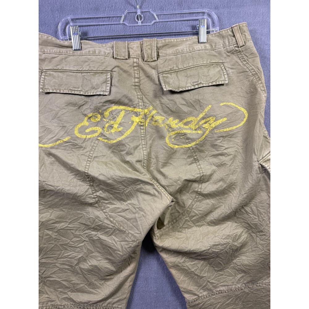 Ed Hardy Cargo Pants Men’s 40x34 Love Kills Slowly Skull Y2K Streetwear‎ Green - Picture 9 of 10